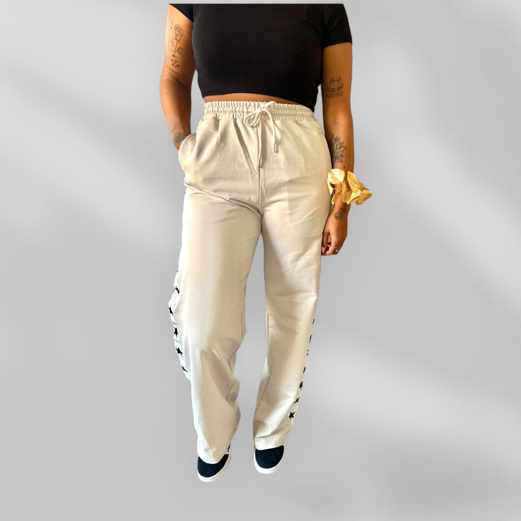 Straight leg ster beige