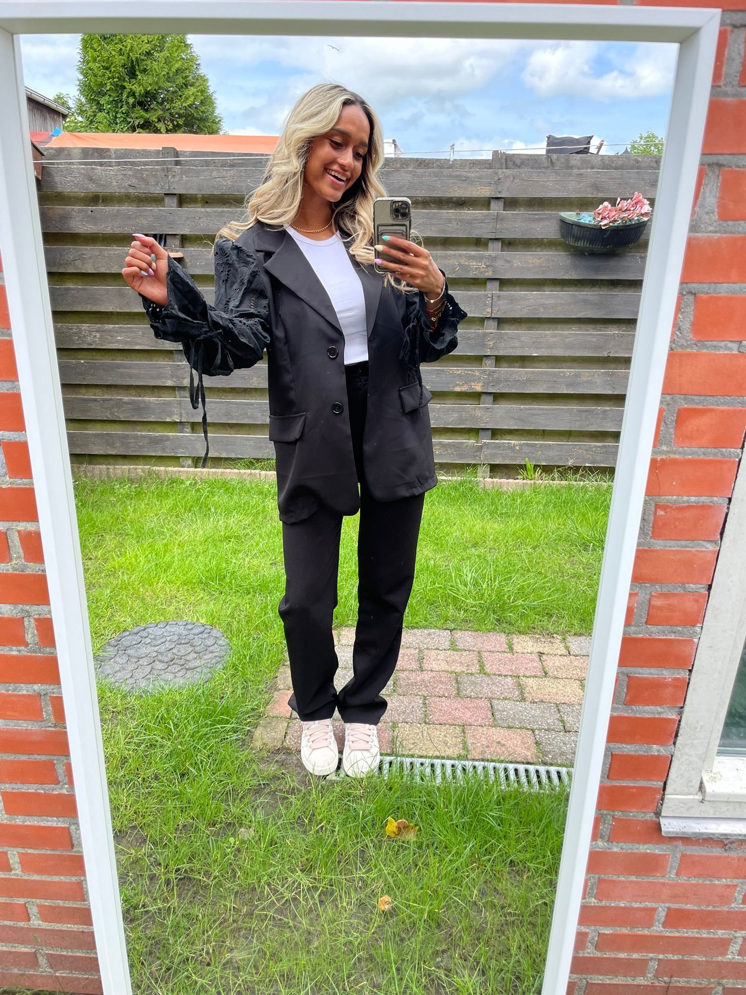 Blazer ruffel zwart