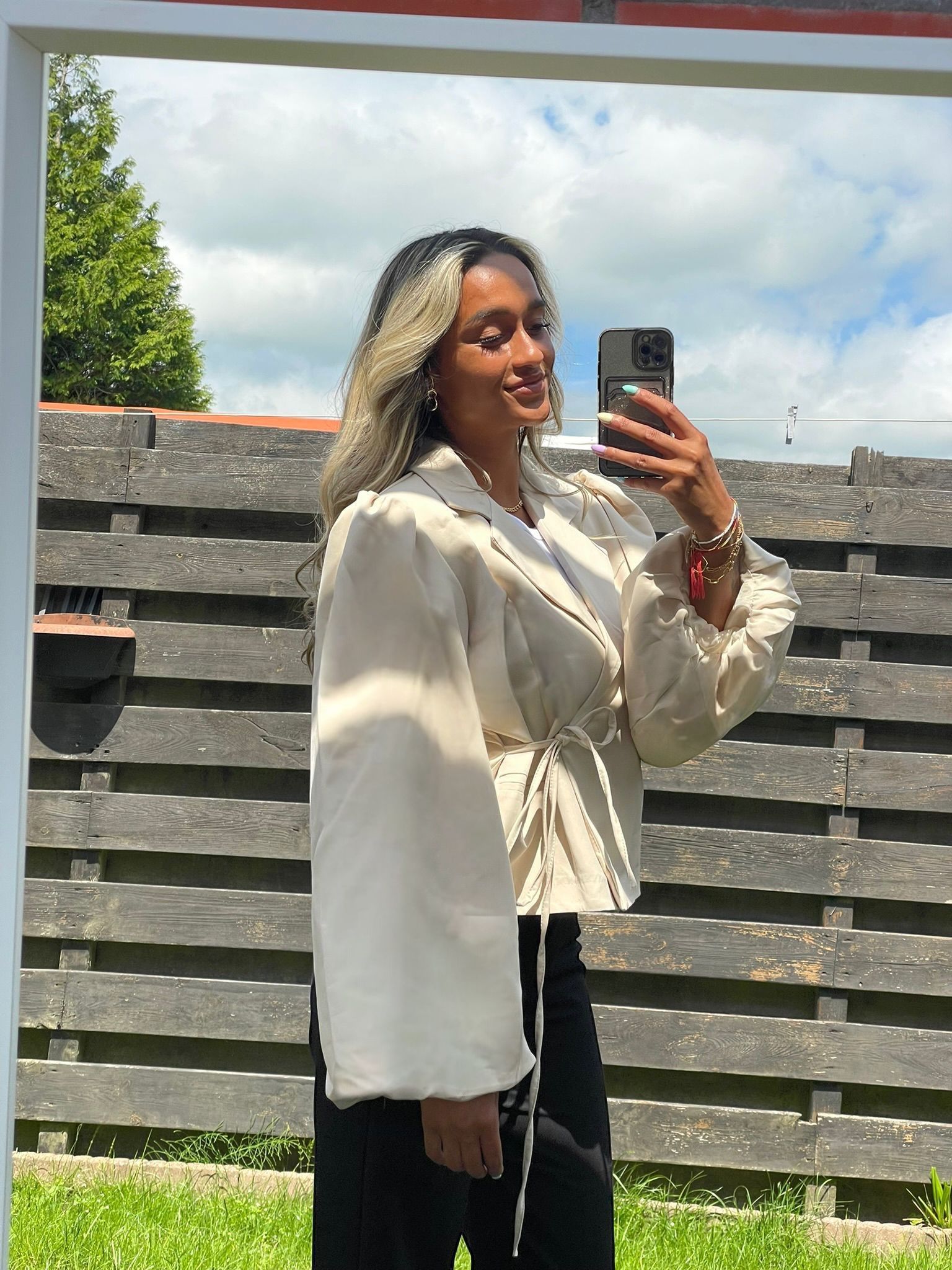 Wikkel blazer beige