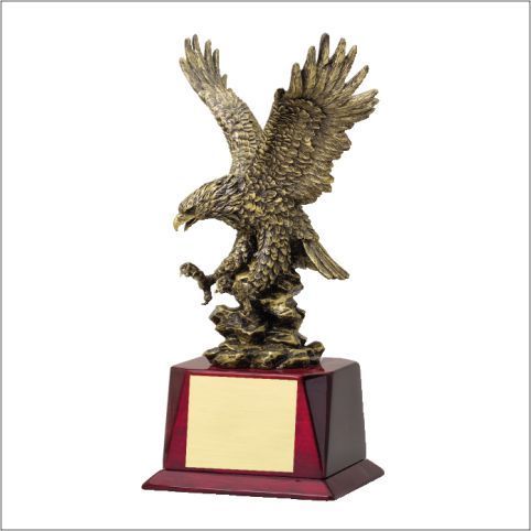 RESIN EAGLES – ELECTROPLATED FINISH – ROSEWOOD BASE