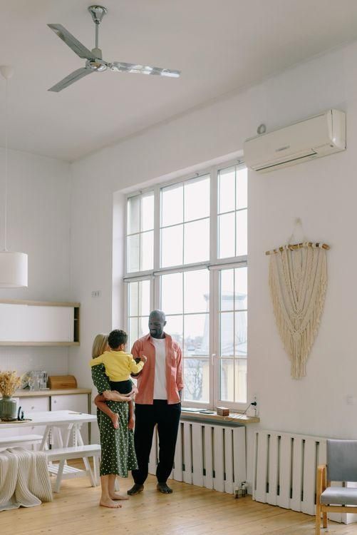 A family in their home
