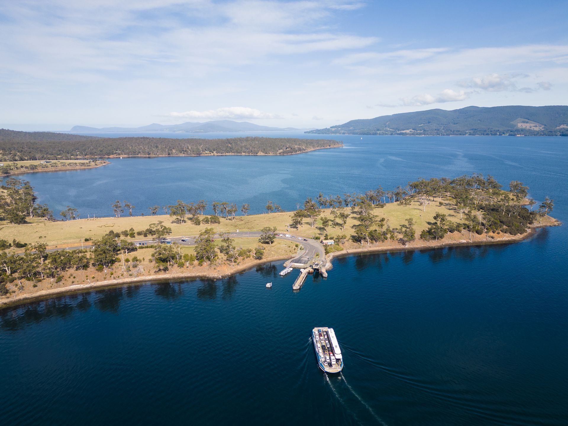 A car ferry linking Bruny island in Tasmania.