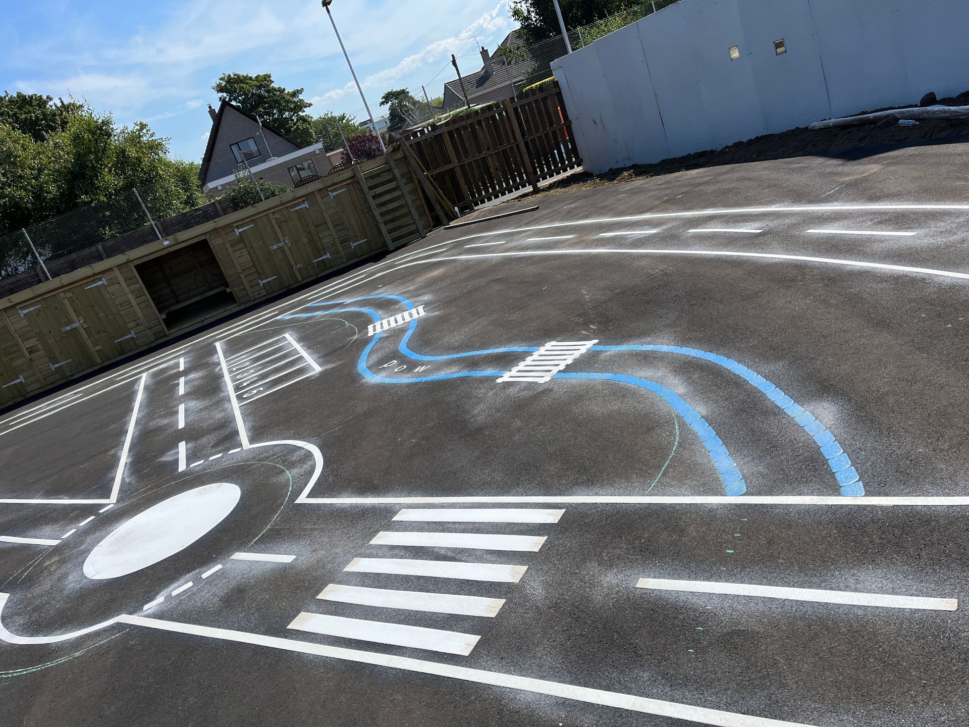 Playground marking bespoke scooter track