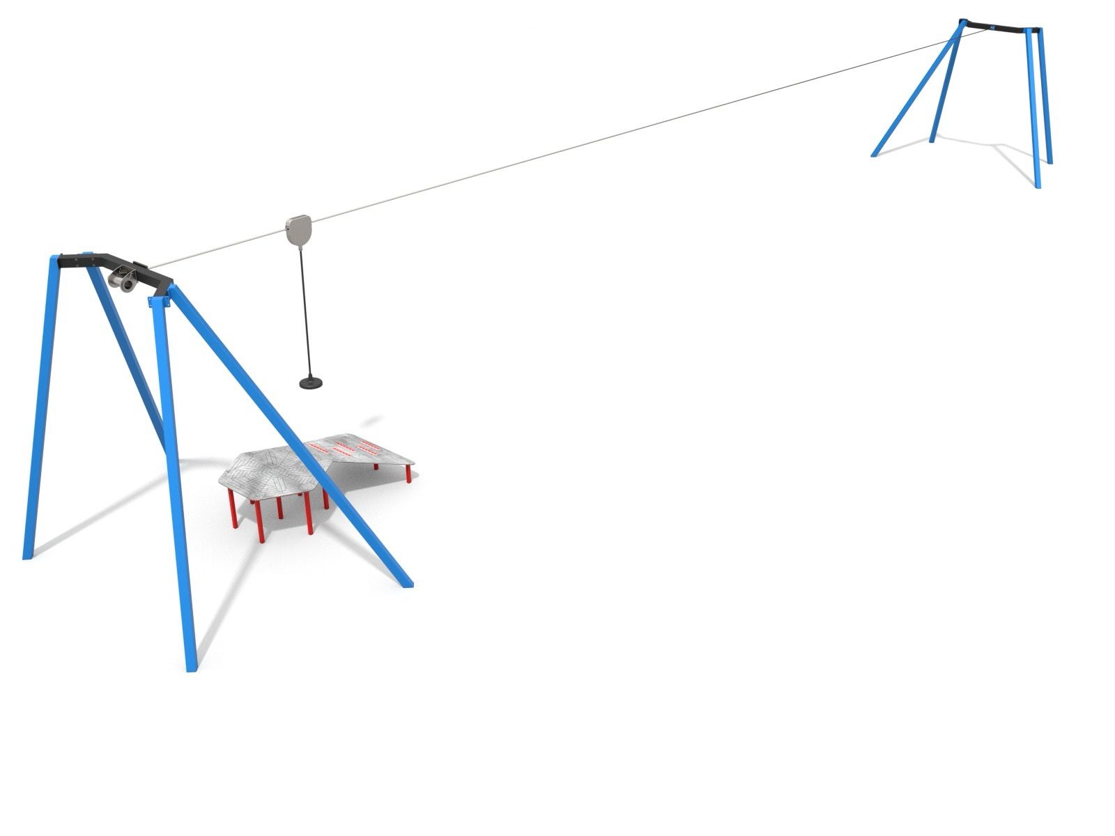 Zip line metal with ramp
