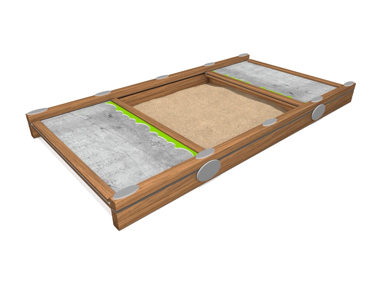 Sandpit with sliding cover