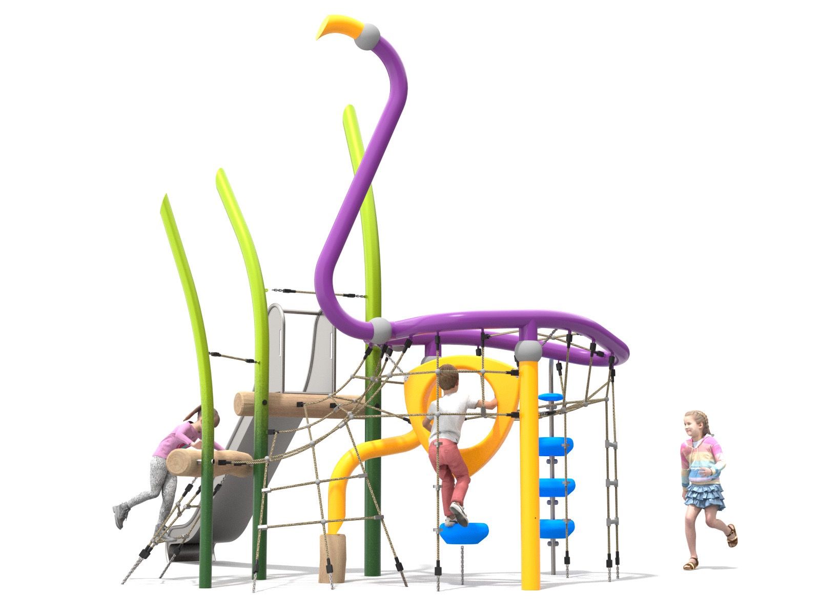 Emu climbing multi unit with slide and ropes