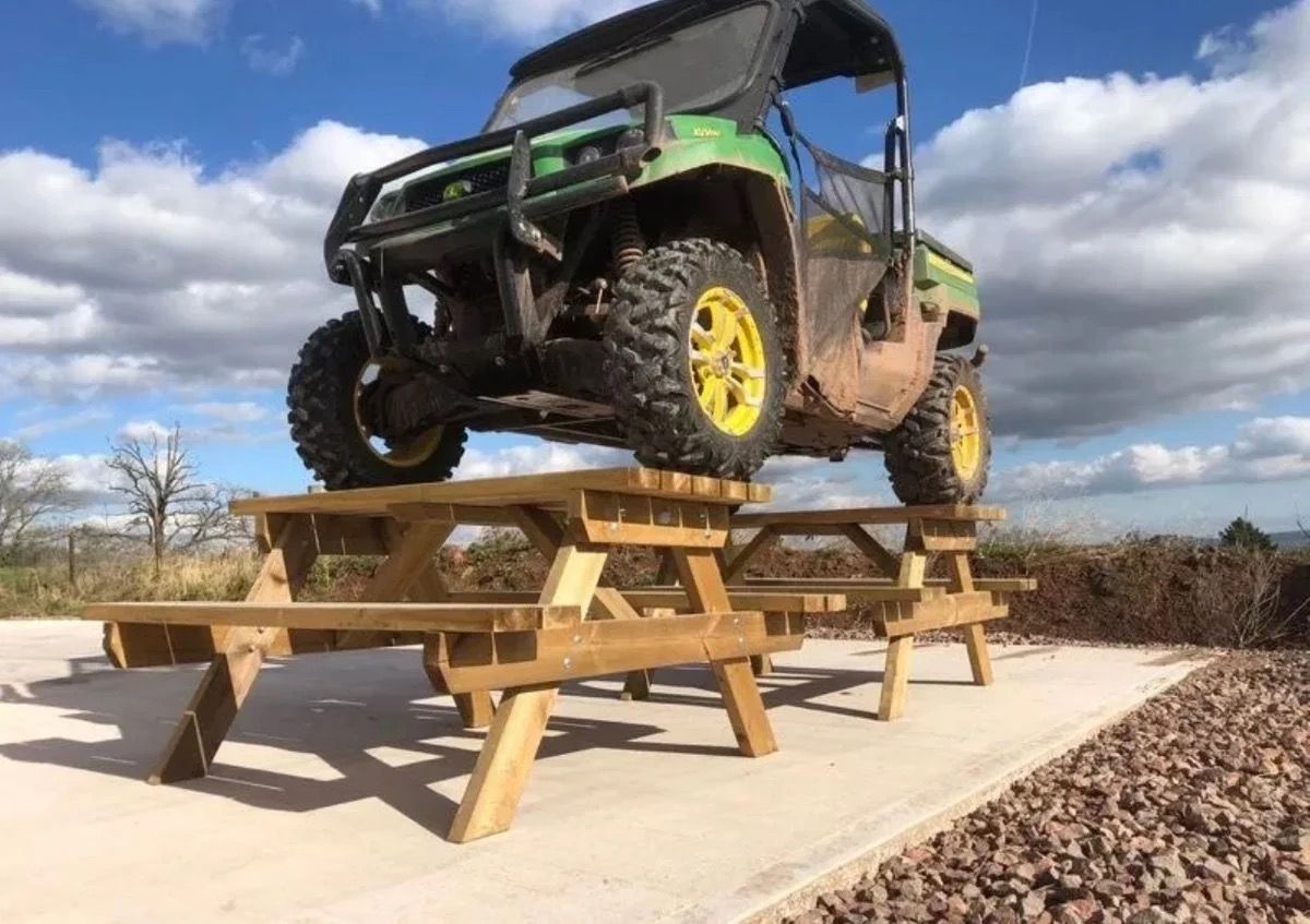 Rugged Picnic Table with Benches
