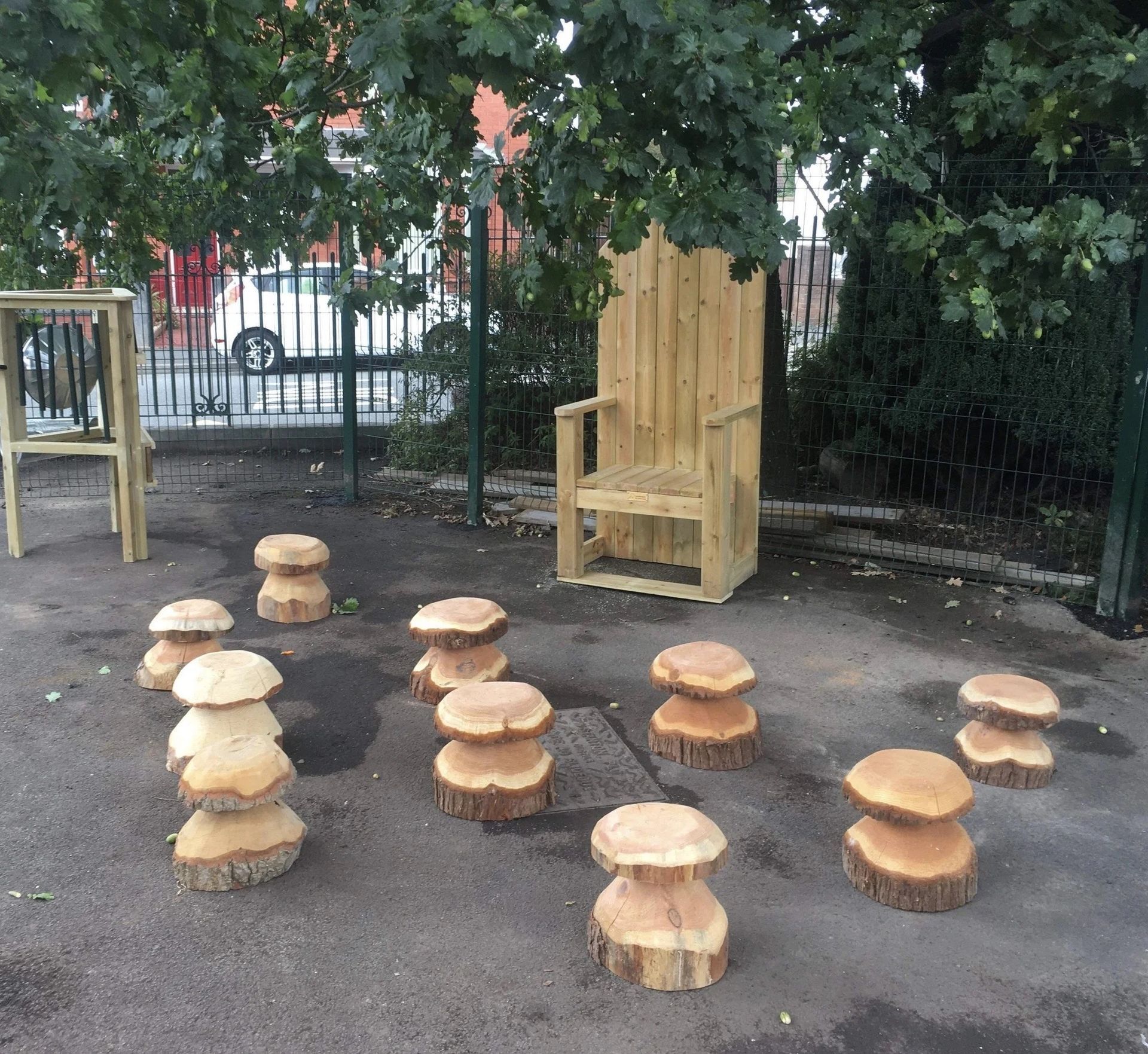 Hand Carved Mushroom Seat