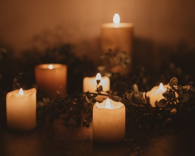 small candles symbolizing memorial services after cremations