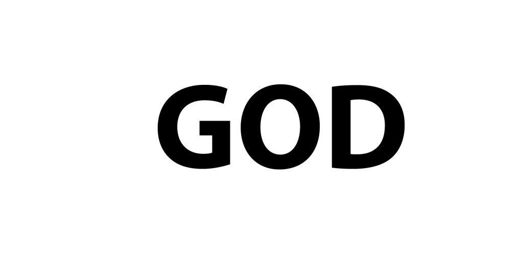 The word god is written in black on a white background.