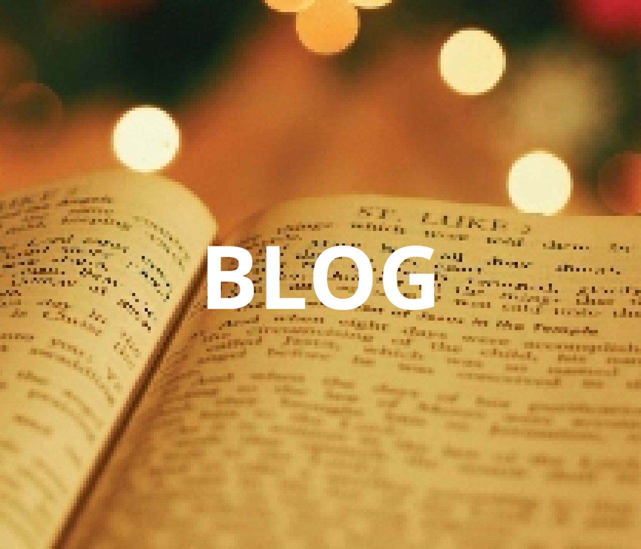 A book is open to a page that says blog