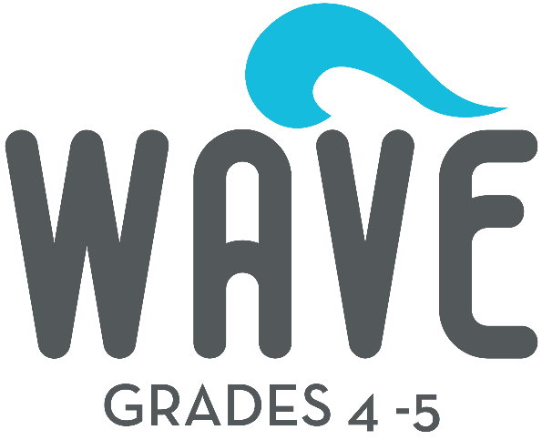 The logo for wave grades 4 - 5 has a blue wave on it.