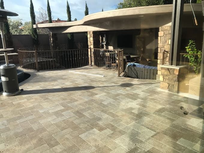 Travertine Pavers Clean & Seal Outside Patio