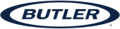Butler logo in blue text inside an oval on a white background