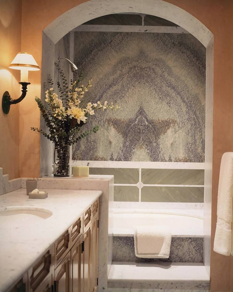 A bathroom with a sink and a bathtub