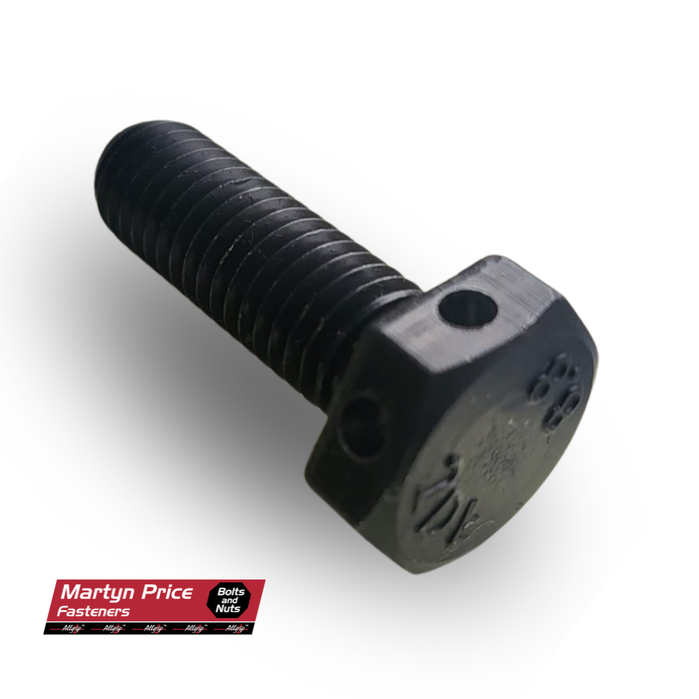 A black screw with a hole in the middle is from martyn price fasteners
