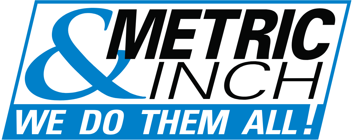 A logo for metric inch that says we do them all