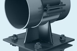 A close up of a metal pipe sitting on top of a metal plate.