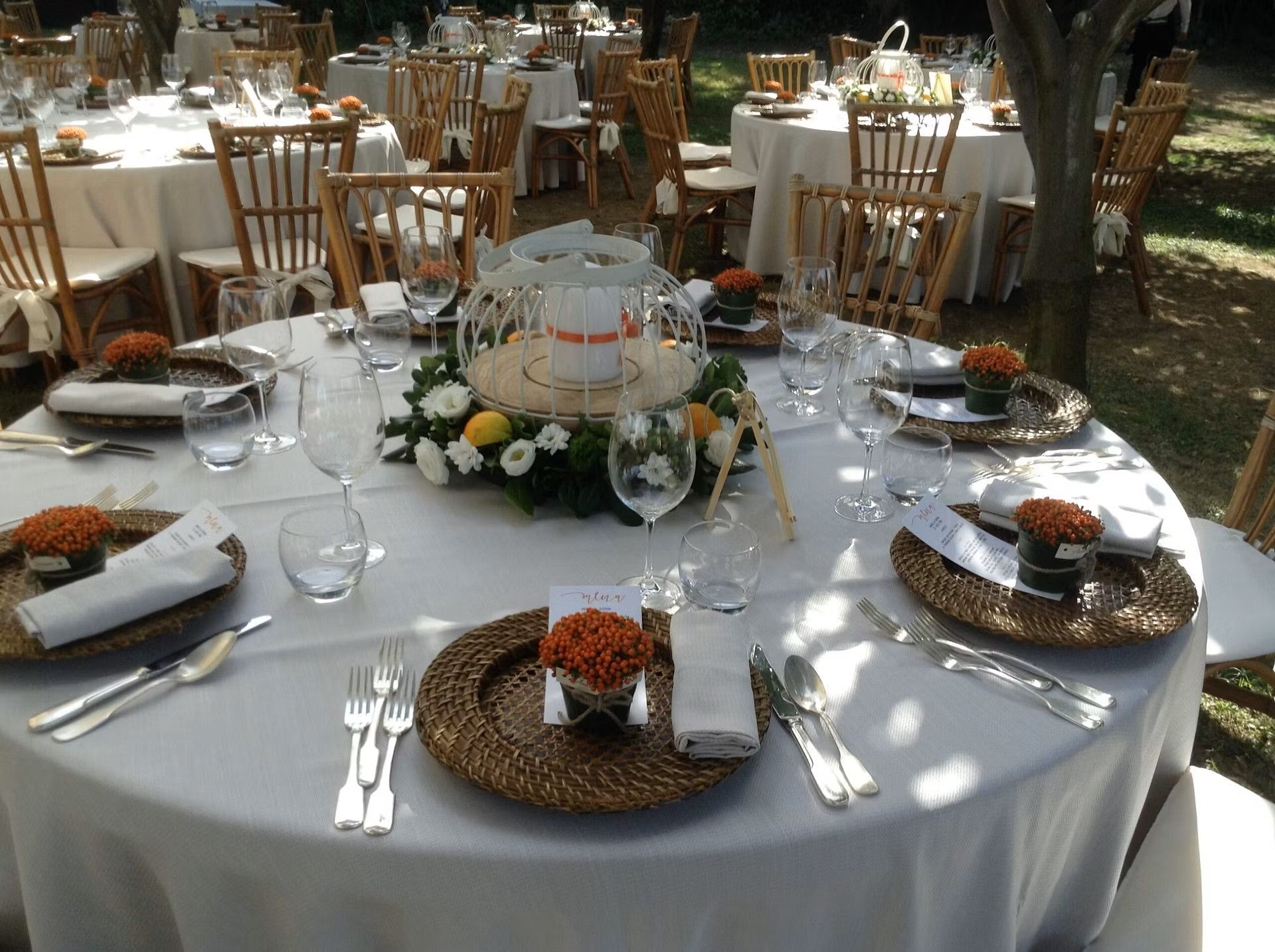 Centro tavolo per ricevimento matrimonio