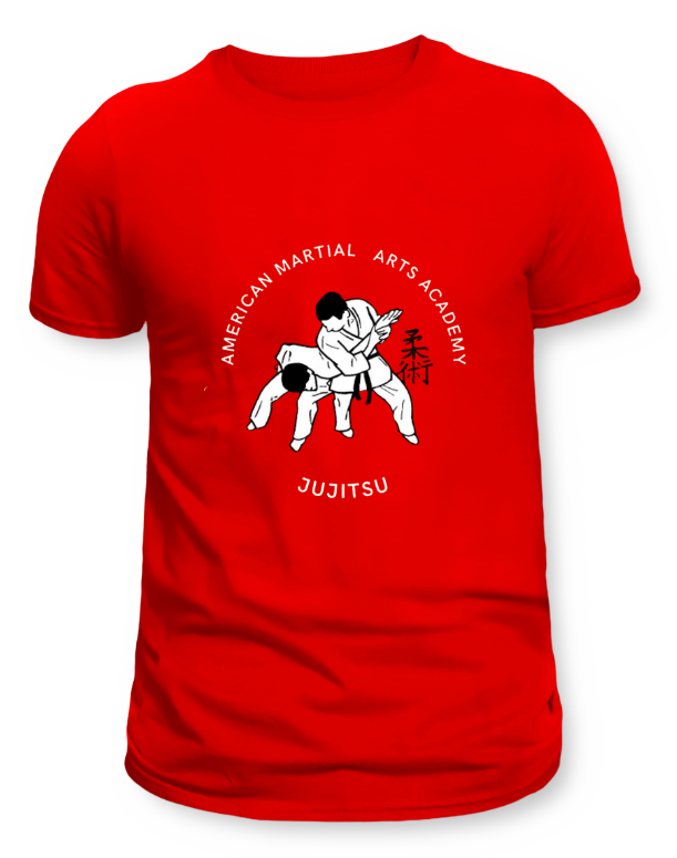A red t-shirt for the american martial arts academy