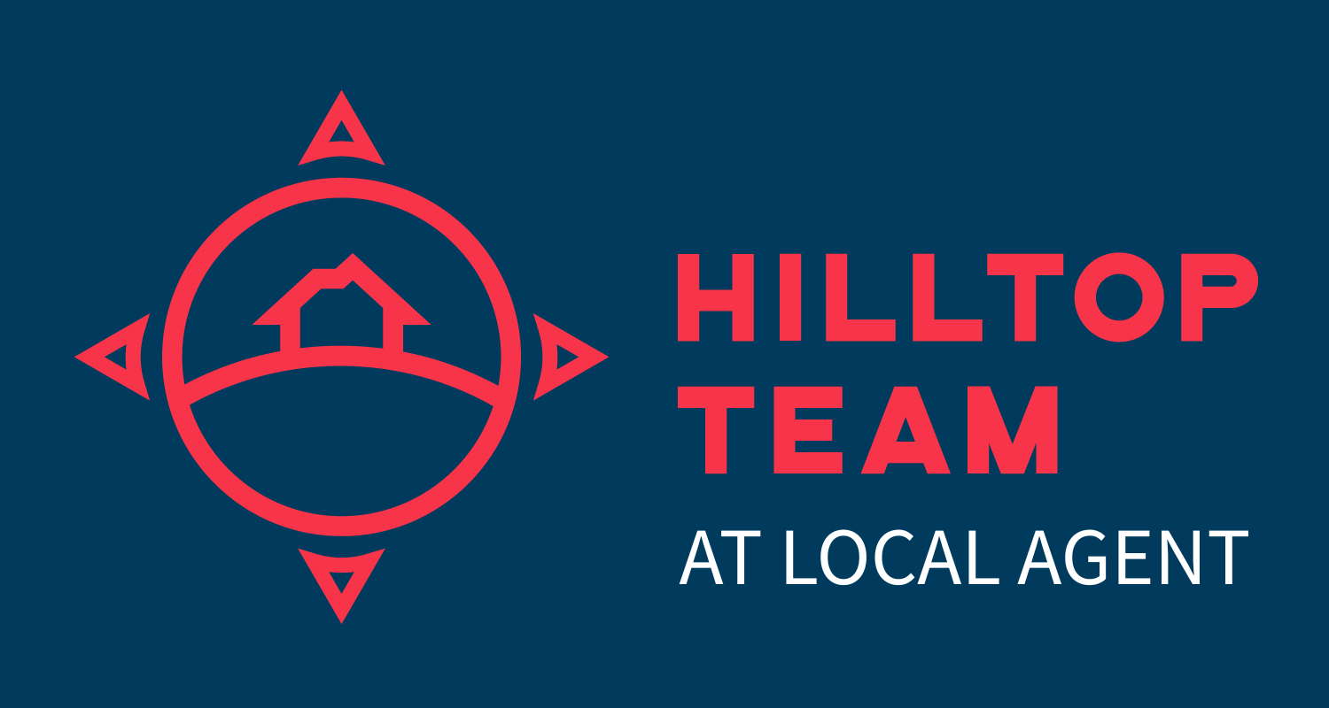 Hilltop Team logo in red on dark blue with &ldquo;AT LOCAL AGENT&rdquo; text.