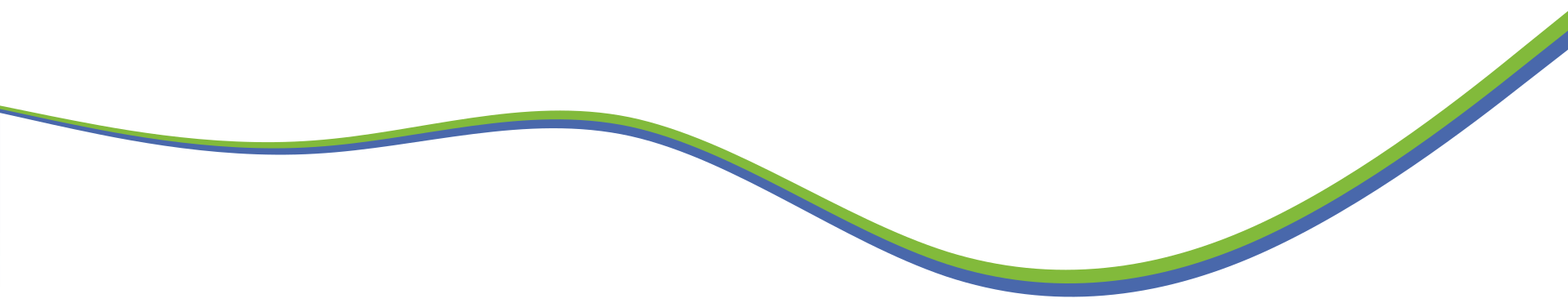 Abstract wavy line in green, blue, and orange on a white background