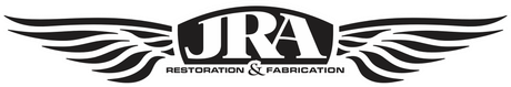 A black and white logo with wings on a white background.