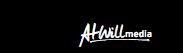 White “Altwell media” logo on a black background, with handwritten-style text and a red accent line