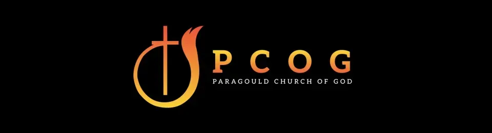PCOG logo in orange and gold on a black background, with &ldquo;Parakou Church of God&rdquo; text