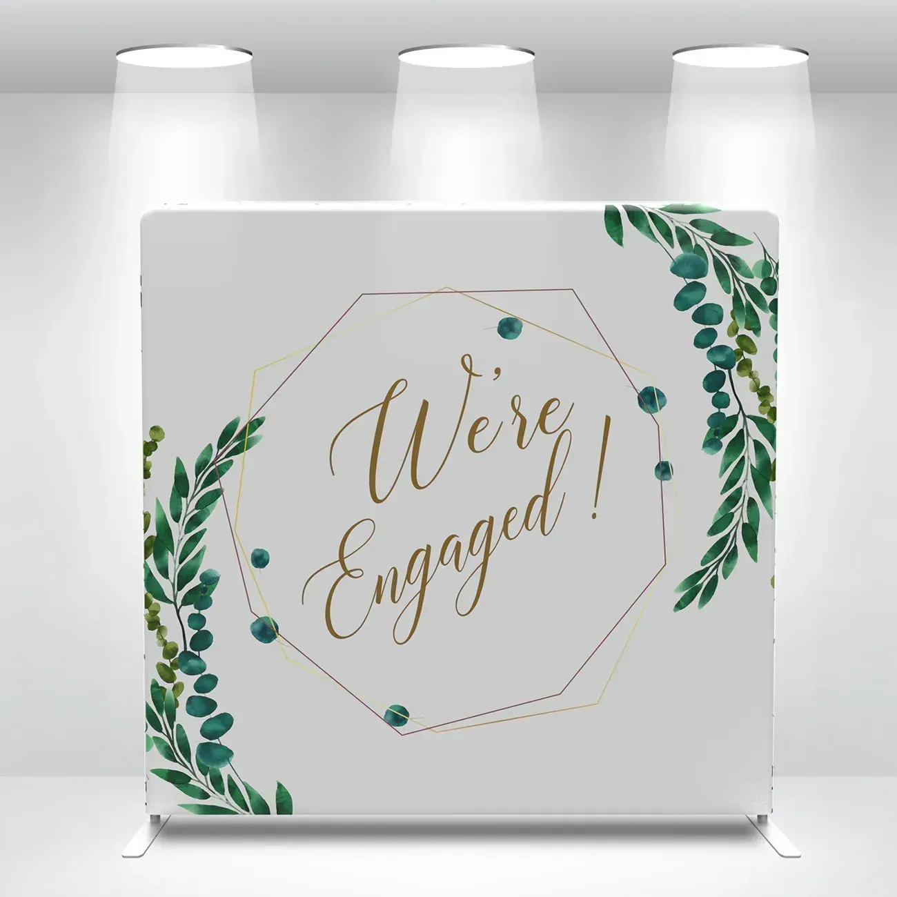 White and Green Photo Booth Backdrop