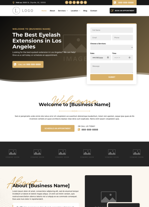 Website builder Eyelash Salon Template responsive template