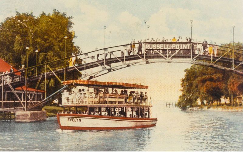 A vintage postcard showing the 