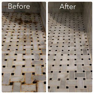 Before & After Bathroom Flooring Cleaning — Pittsburgh, PA — The Nature Maid