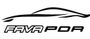 Black and white logo featuring a car outline above "FAVA PDR" in a blocky font.