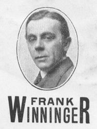 Portrait of Frank Winninger in an oval frame with his name printed below