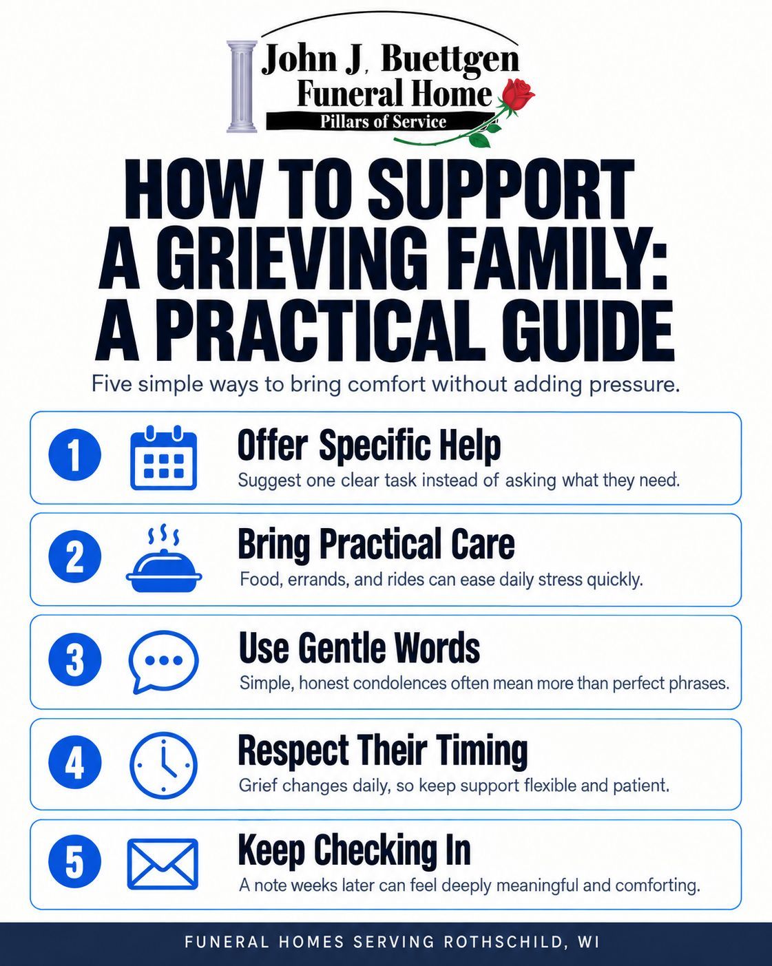How to Support a grieving family in Rothschild, WI