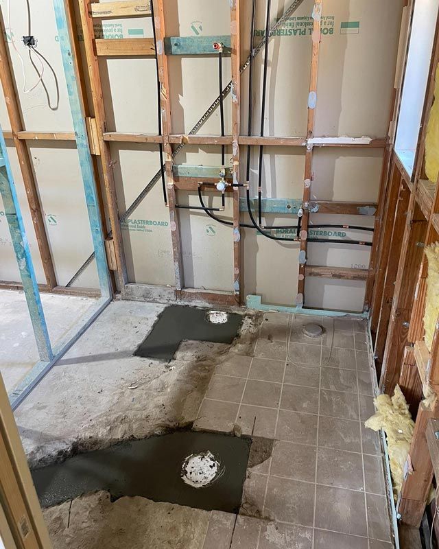 On Going Bathroom Renovation And Cement Filled In Pores — Bridge Plumbing & Trades in Nowra, NSW