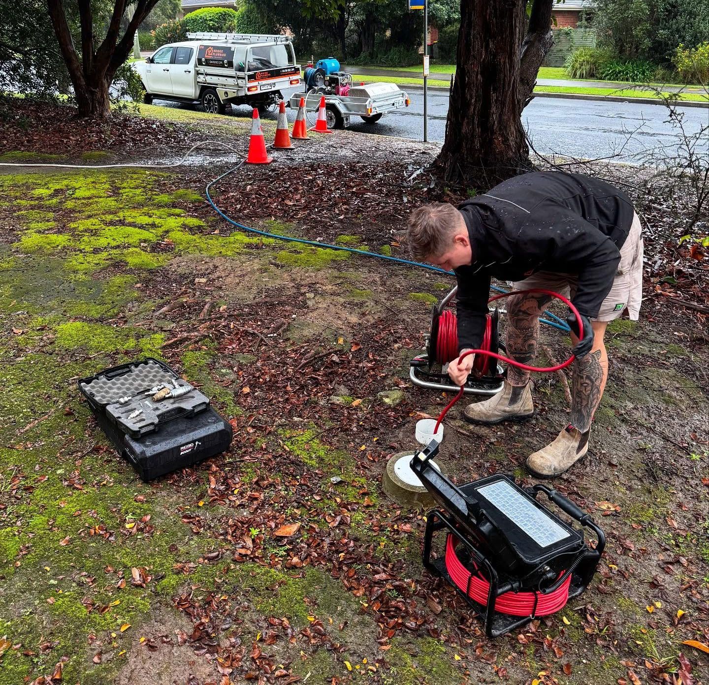 Plumber In Nowra Using A Plumbing Equipment