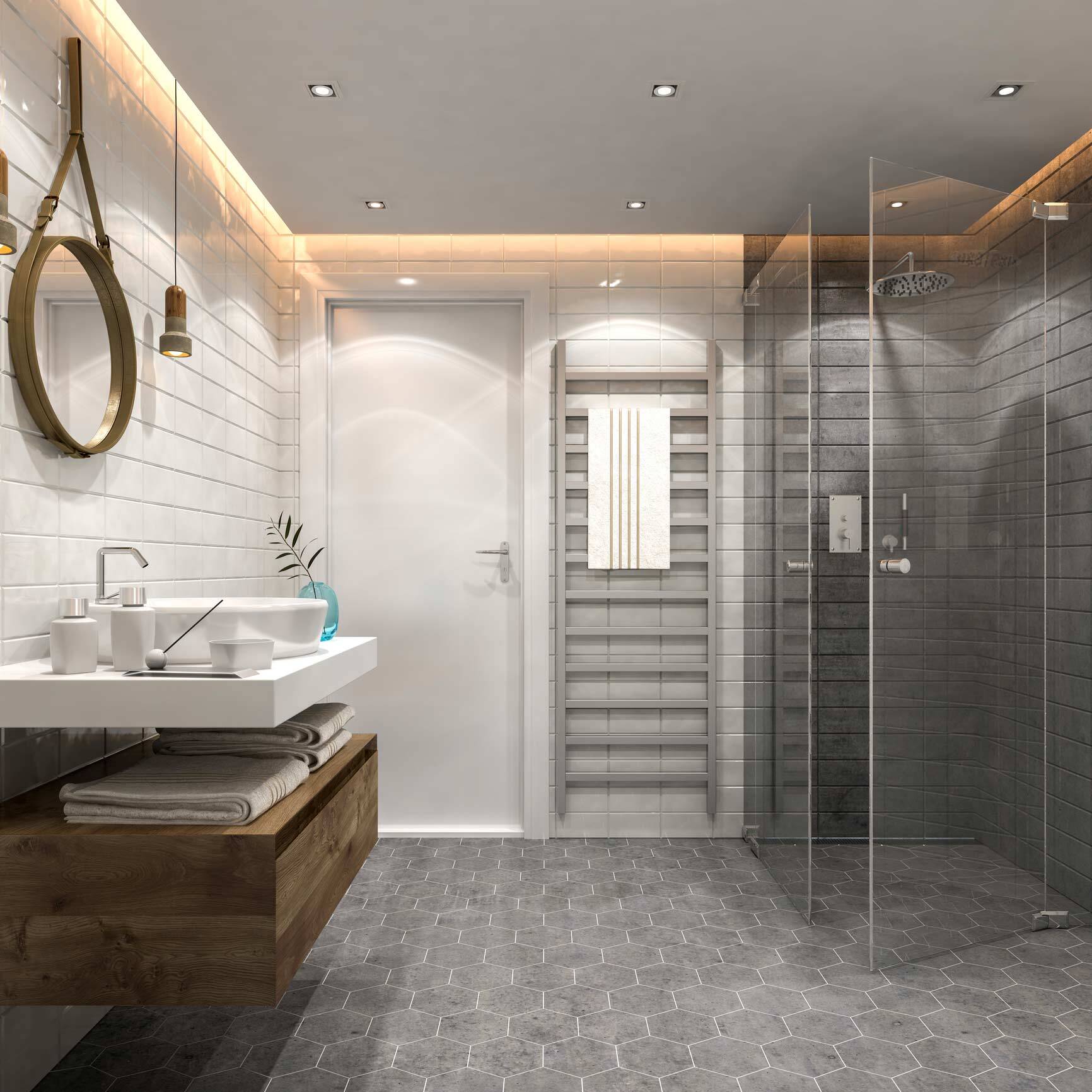Luxurious Marble Bathroom With Hydro Massage — Tampa, FL — Euro Glass Service