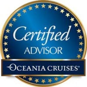 A certified advisor badge for oceania cruises