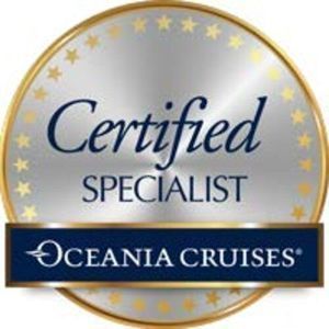 A certified specialist logo for oceania cruises