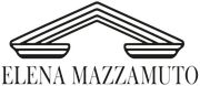 Logo di ELENA MAZZAMUTO con una linea stilizzata nera a forma di tetto sopra il nome