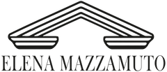 Logo di ELENA MAZZAMUTO con una linea stilizzata nera a forma di tetto sopra il nome