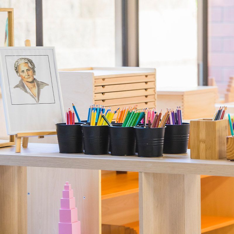 child building puzzle at Spring Hill campus