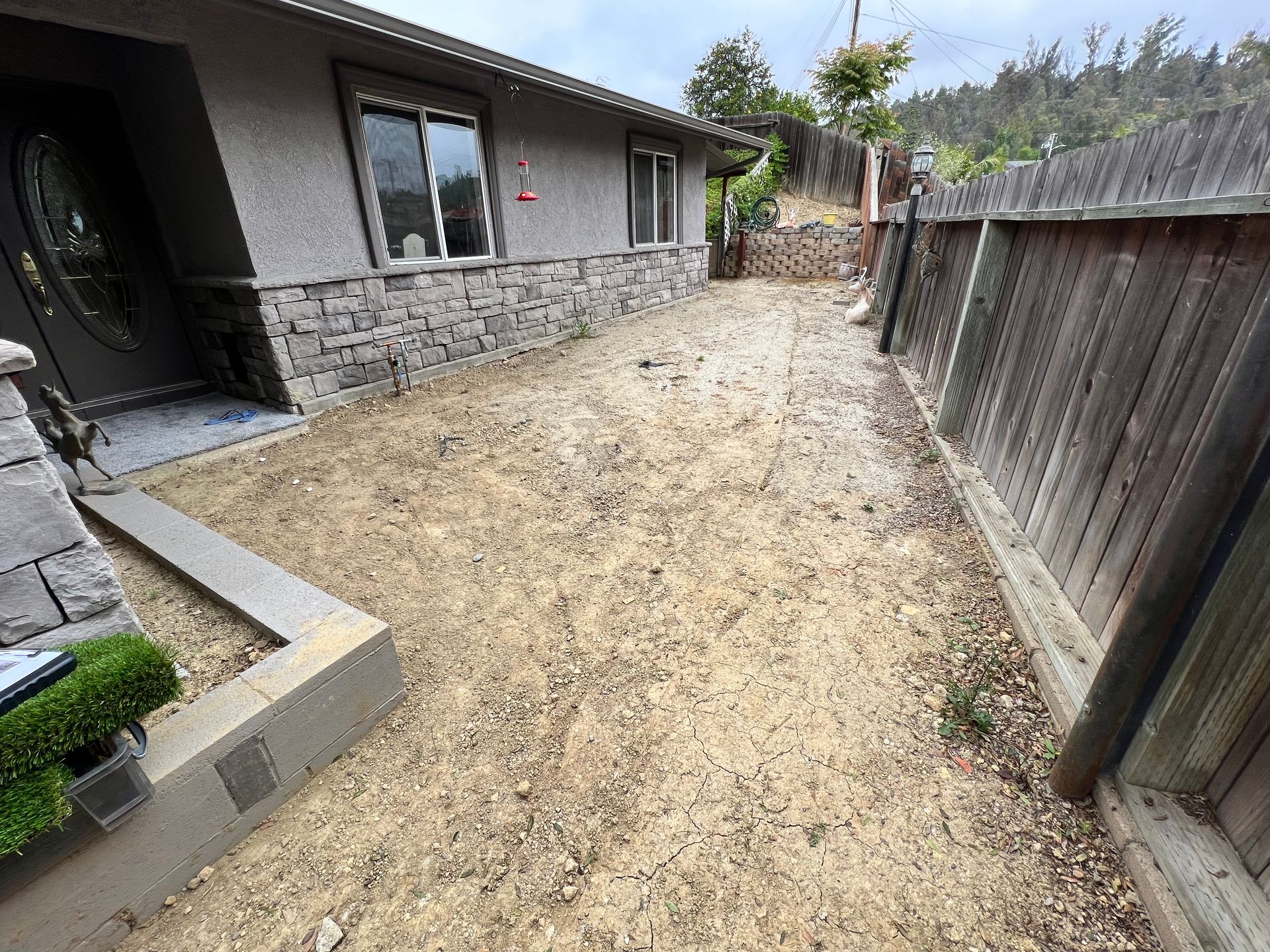 Yard with dirt and no grass