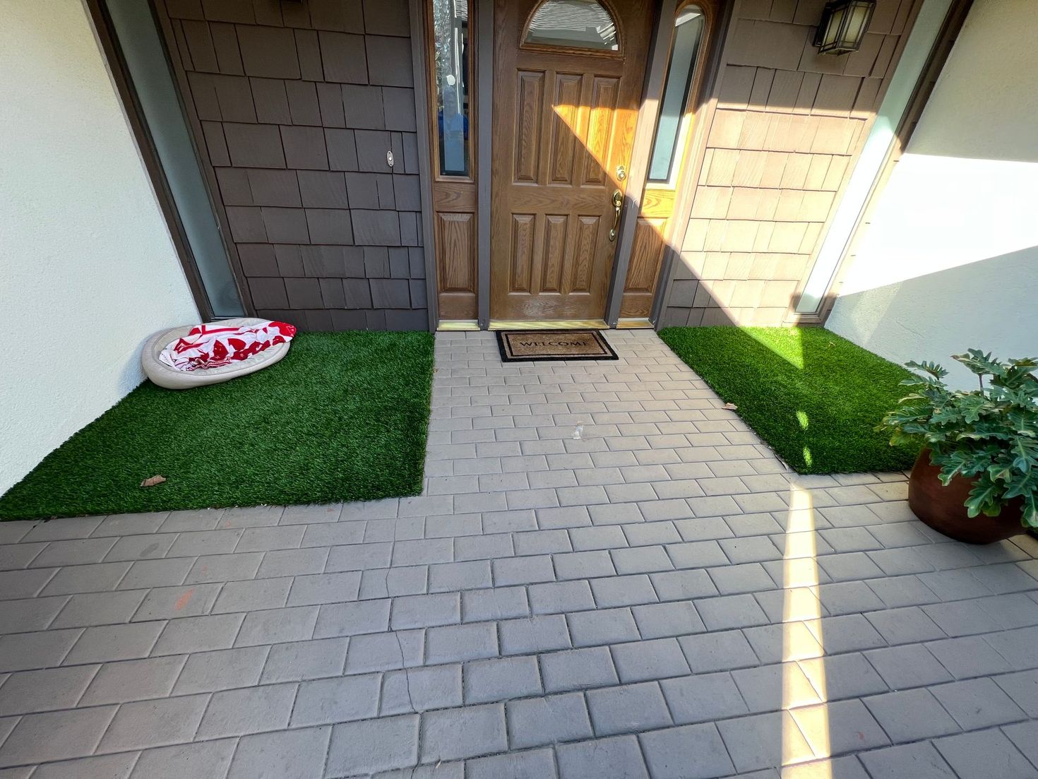 artificial grass at front door