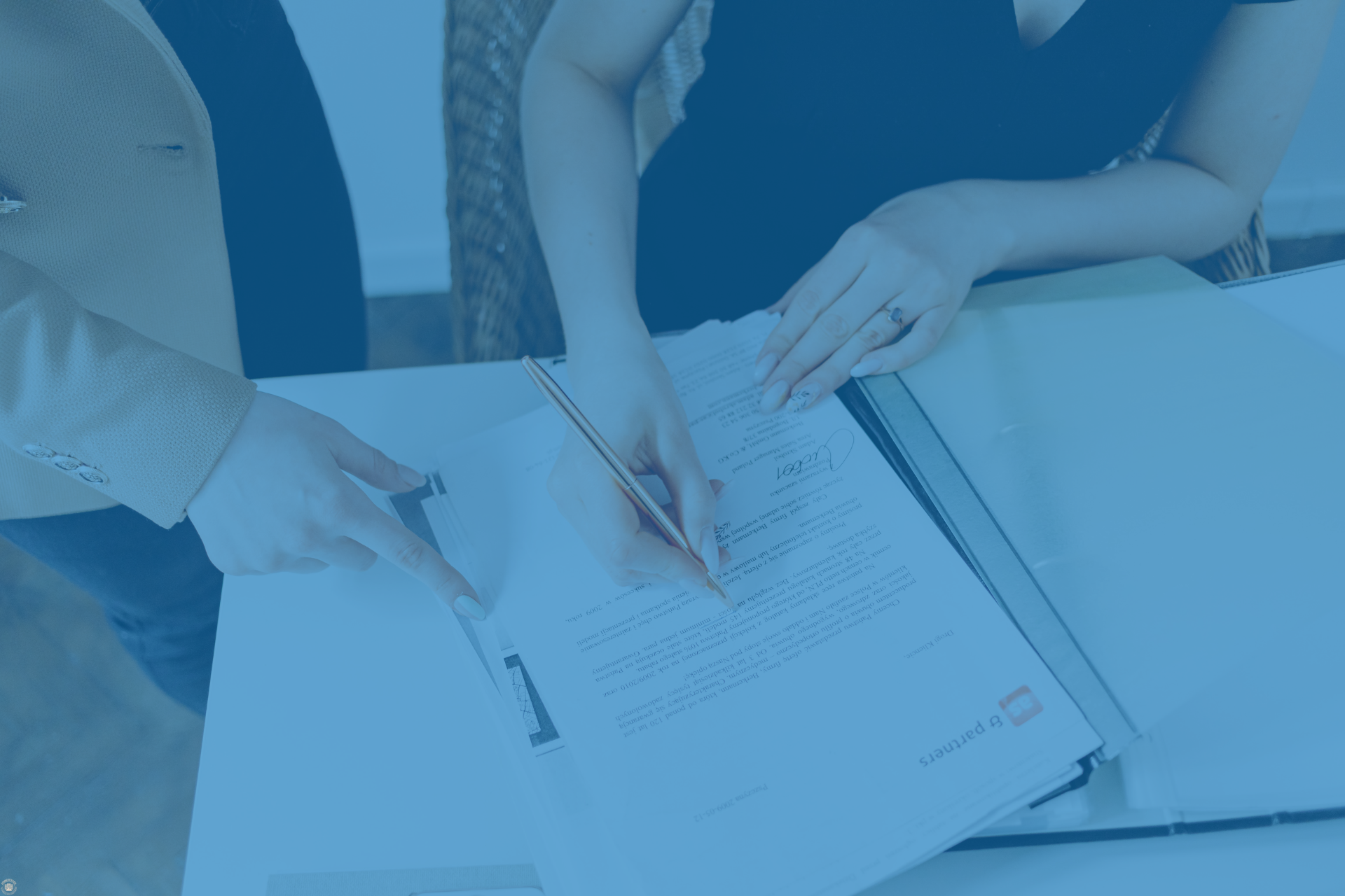 Reviewing and signing a contract, representing account ownership and protection agreements.