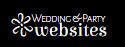 Wedding Party Websites logo with white floral icon and text on a black background