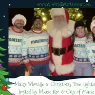 Santa with Maize Whoville singers at Christmas tree lighting event