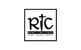 RTC logo in black and white with “Rent the Chef” and “Chef Jason Febres” text